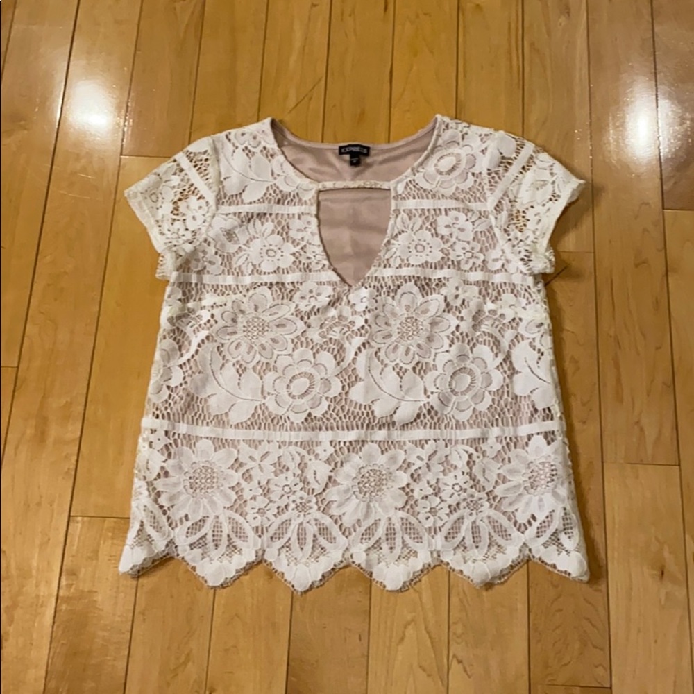 Express white lace blouse